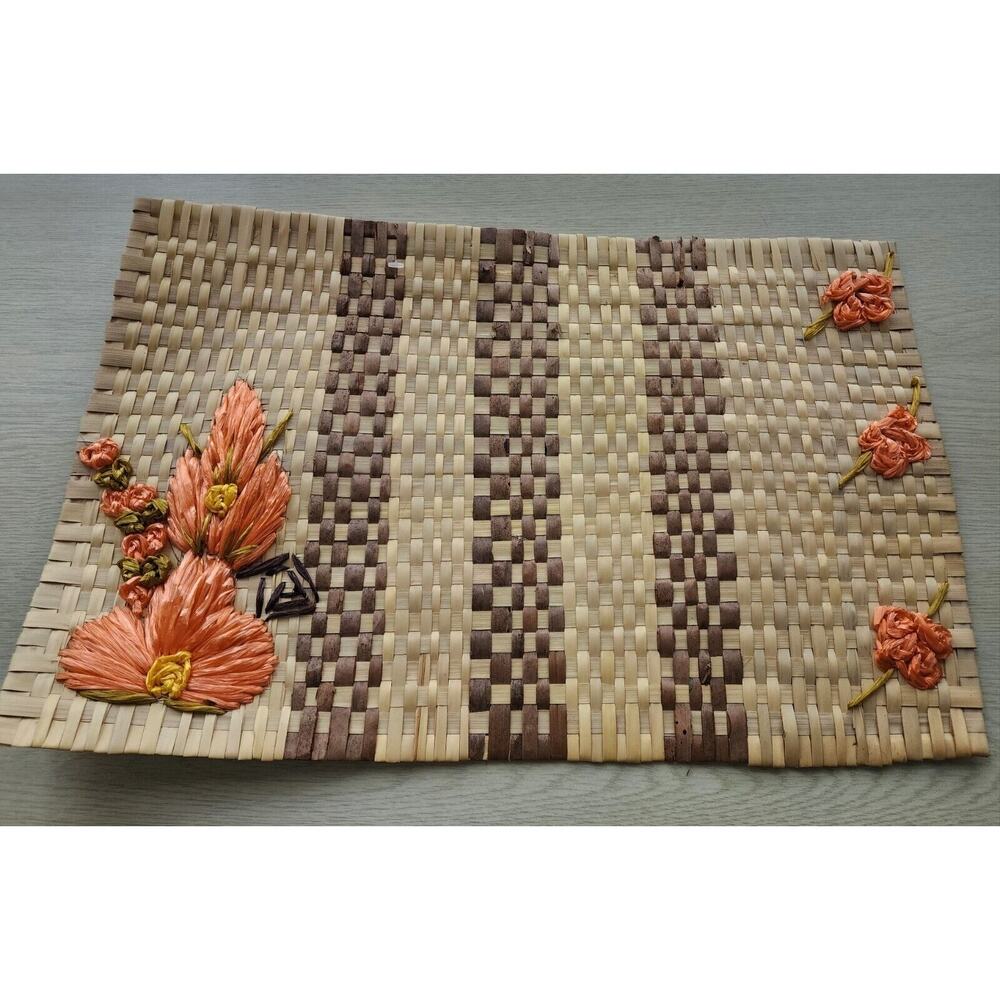 Placemats-Napkin Holders-Mexican-Woven Straw 6 Placemats & 10 Holders